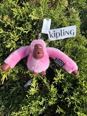 Kipling Pink Plush Monkey Keychain SHARLEEN M